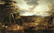 UDEN, Lucas van Landscape with the Flight into Egypt  wt oil painting on canvas